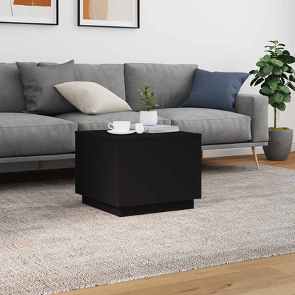 vidaXL Table basse avec lumières LED Noir 50x50x40 cm