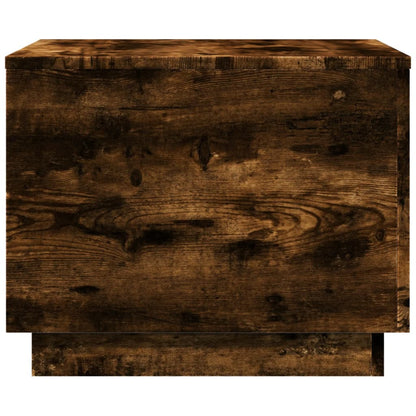 vidaXL Table basse avec lumières LED chêne fumé 50x50x40 cm