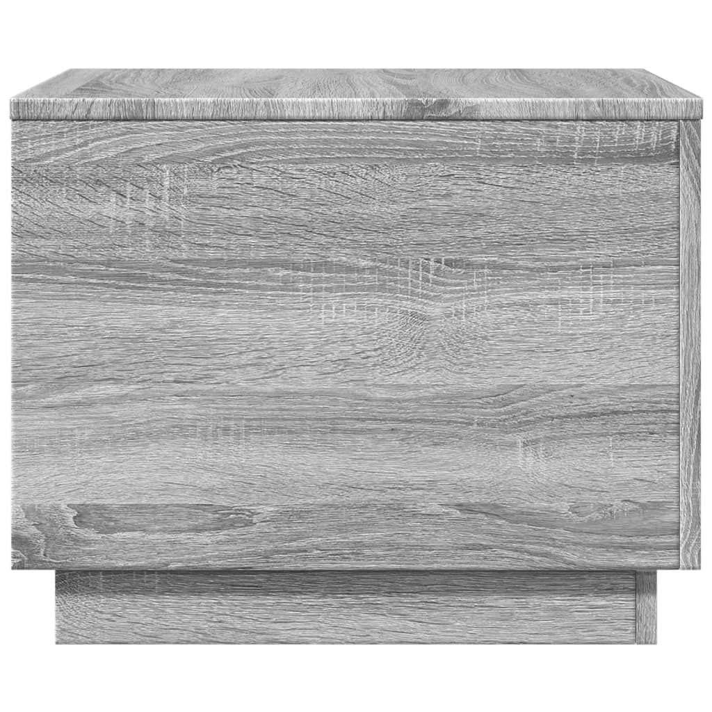 vidaXL Table basse avec lumières LED gris Sonoma 50x50x40 cm