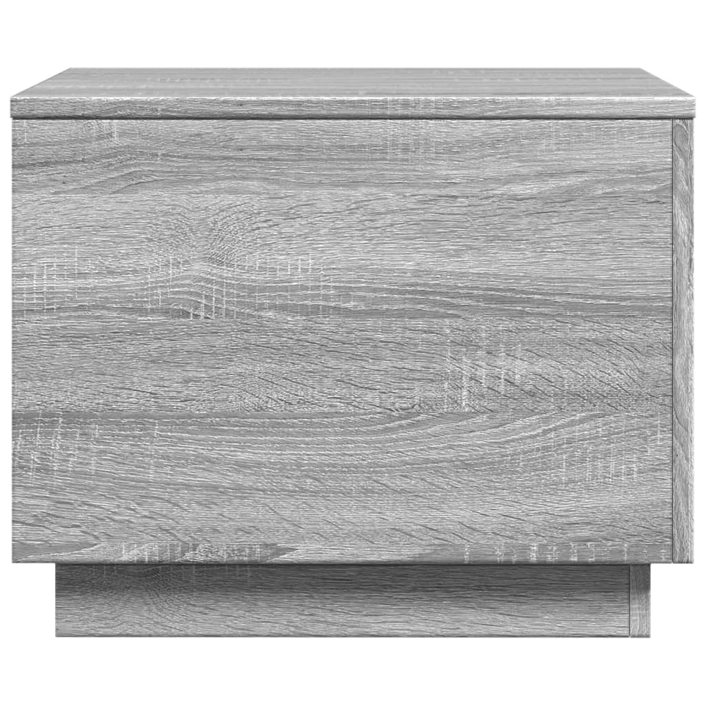vidaXL Table basse avec lumières LED gris Sonoma 50x50x40 cm