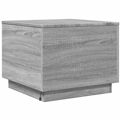 vidaXL Table basse avec lumières LED gris Sonoma 50x50x40 cm