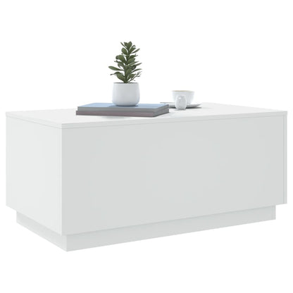 vidaXL Table basse avec lumières LED Blanc 90x50x40 cm