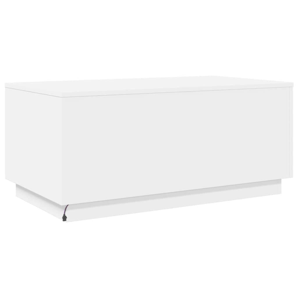 vidaXL Table basse avec lumières LED Blanc 90x50x40 cm