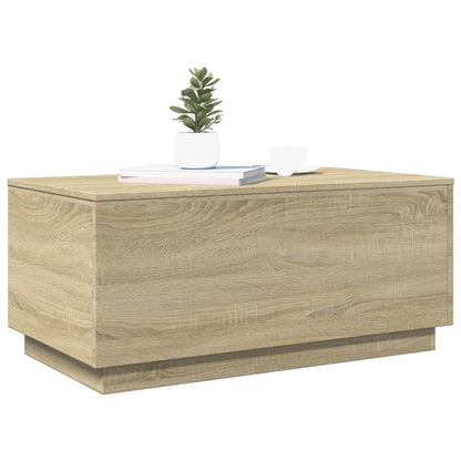 vidaXL Table basse avec lumières LED chêne Sonoma 90x50x40 cm
