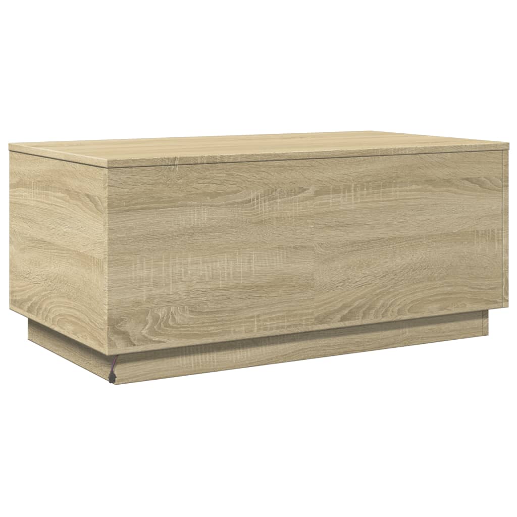vidaXL Table basse avec lumières LED chêne Sonoma 90x50x40 cm