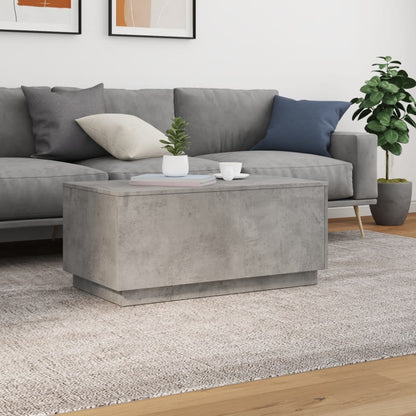 vidaXL Table basse avec lumières LED Gris béton 90x50x40 cm
