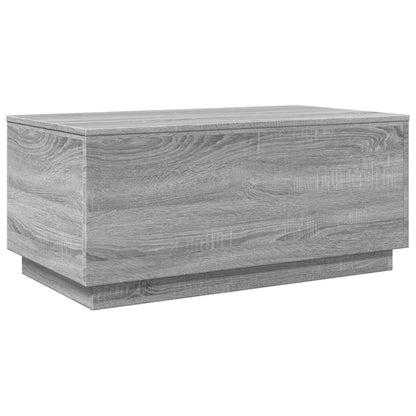 vidaXL Table basse avec lumières LED Gris Sonoma 90x50x40 cm