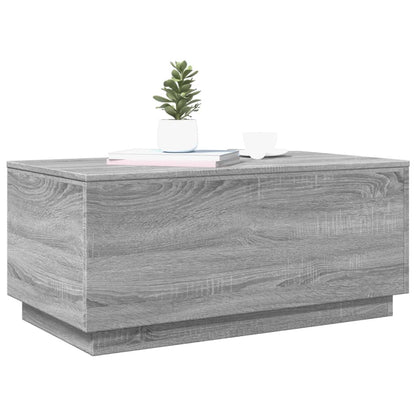 vidaXL Table basse avec lumières LED Gris Sonoma 90x50x40 cm