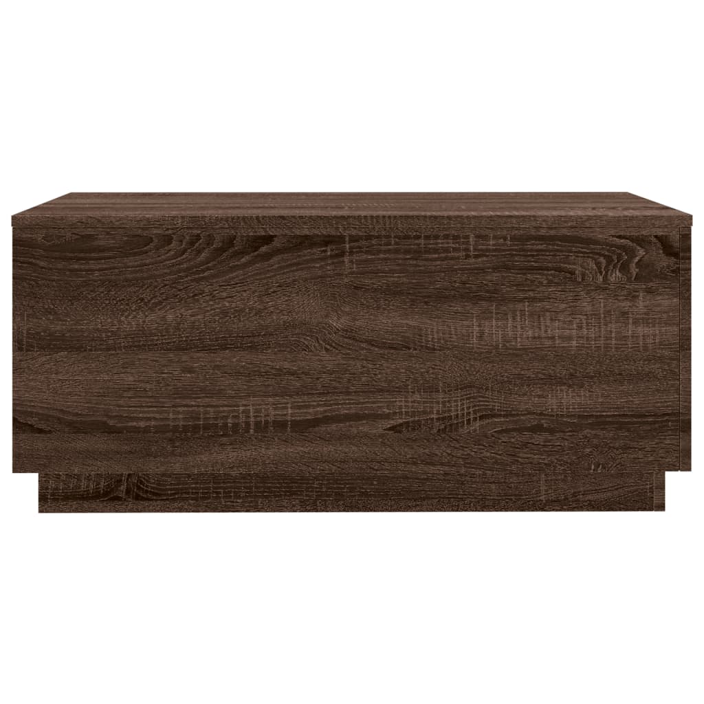 vidaXL Couchtisch mit LED-Leuchten Braun Eichen-Optik 90x50x40 cm