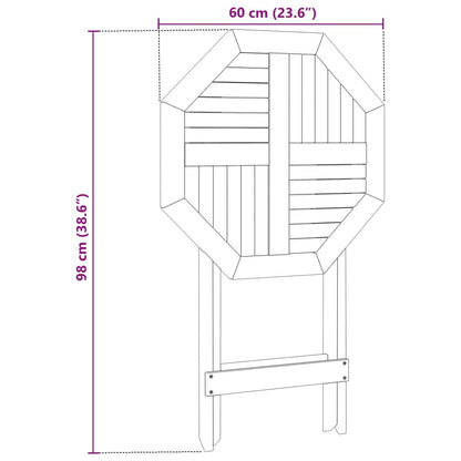 vidaXL Gartentisch Klappbar Ø60x75 cm Massivholz Akazie