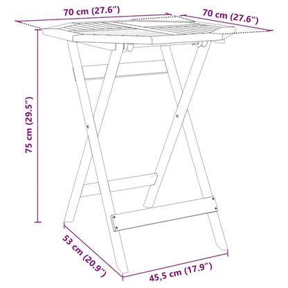 vidaXL Gartentisch Klappbar Ø70x75 cm Massivholz Akazie