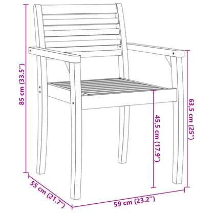 vidaXL Gartenstühle 2 Stk. 59x55x85 cm Massivholz Akazie