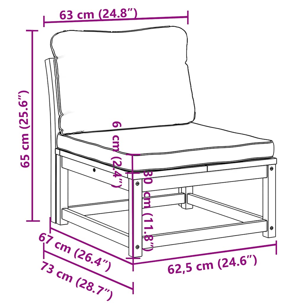 vidaXL Gartensofa mit Kissen Massivholz Akazie