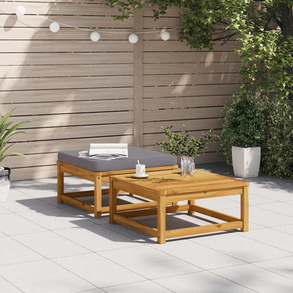 vidaXL Gartenhocker mit Kissen Massivholz Akazie