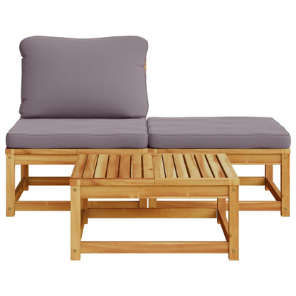 vidaXL 3-tlg. Garten-Lounge-Set mit Kissen Massivholz Akazie