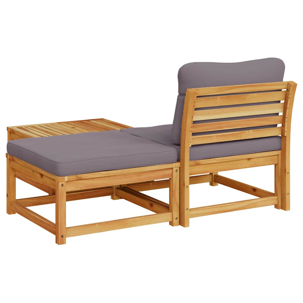 vidaXL 3-tlg. Garten-Lounge-Set mit Kissen Massivholz Akazie