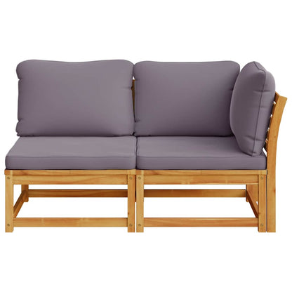 vidaXL 2-tlg. Garten-Lounge-Set mit Kissen Massivholz Akazie