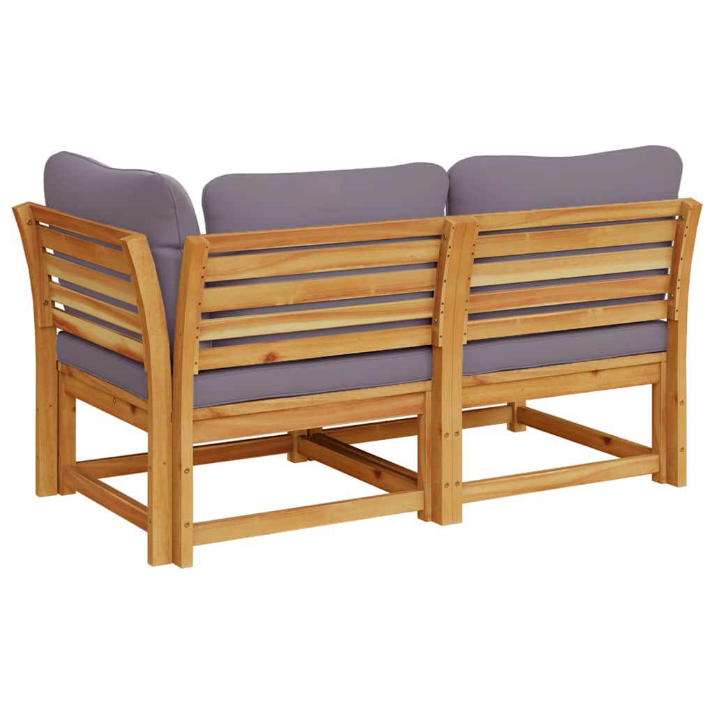 vidaXL 2-tlg. Garten-Lounge-Set mit Kissen Massivholz Akazie