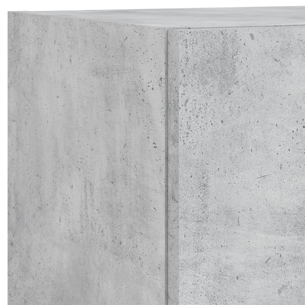 vidaXL 4-tlg. TV-Wohnwand mit LED-Leuchten Betongrau
