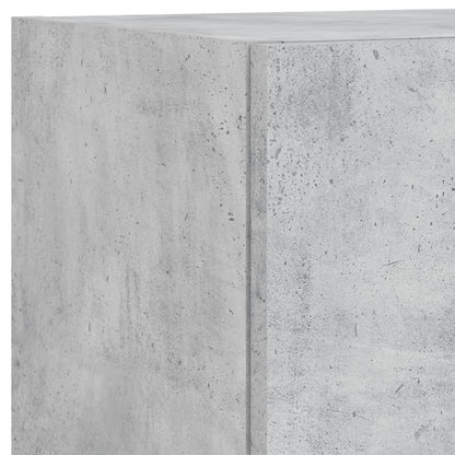 vidaXL 4-tlg. TV-Wohnwand mit LED-Leuchten Betongrau