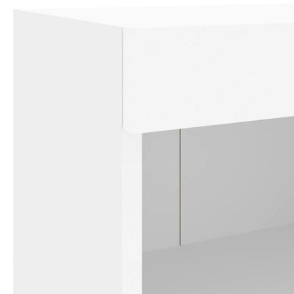 vidaXL 5-tlg. Wohnwand mit LED-Beleuchtung Weiß Holzwerkstoff