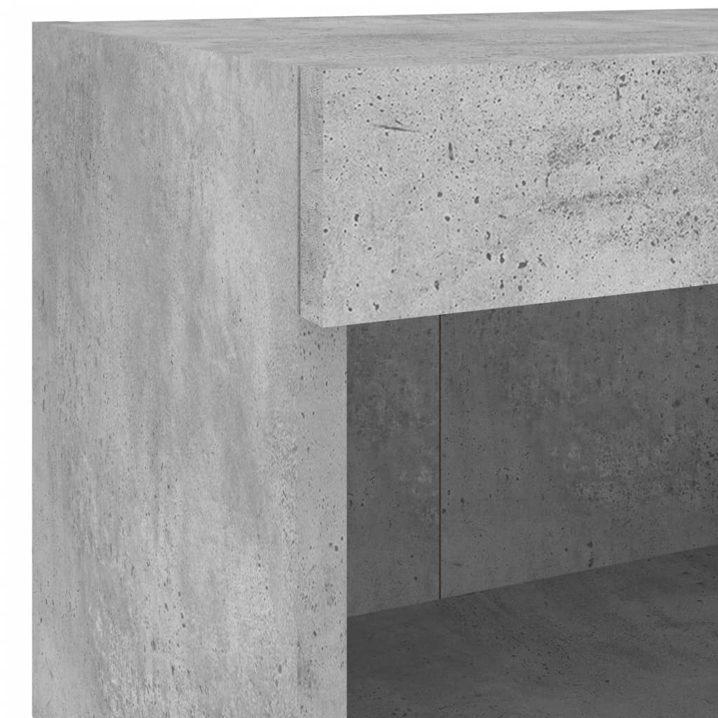 vidaXL Meuble TV 5 pièces avec éclairage LED Gris béton Bois d'ingénierie