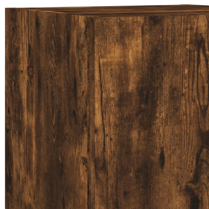 vidaXL 5-tlg. Wohnwand mit LED-Beleuchtung Räuchereiche Holzwerkstoff