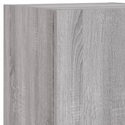 vidaXL 5-tlg. Wohnwand mit LED-Beleuchtung Grau Sonoma Holzwerkstoff