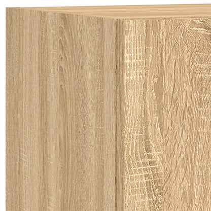vidaXL 4-tlg. Wohnwand mit LED-Beleuchtung Sonoma-Eiche Holzwerkstoff