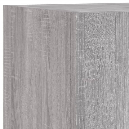 vidaXL 4-tlg. Wohnwand mit LED-Beleuchtung Grau Sonoma Holzwerkstoff