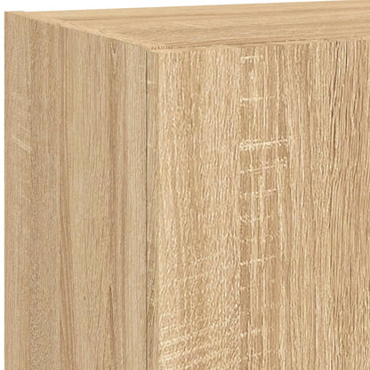 vidaXL 4-tlg. Wohnwand mit LED-Beleuchtung Sonoma-Eiche Holzwerkstoff