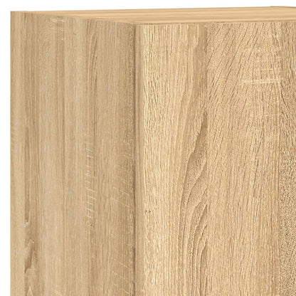 vidaXL 4-tlg. Wohnwand mit LED-Beleuchtung Sonoma-Eiche Holzwerkstoff