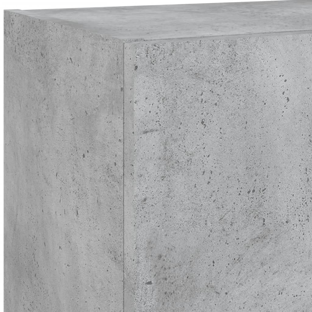 vidaXL 4-tlg. Wohnwand mit LED-Beleuchtung Betongrau Holzwerkstoff