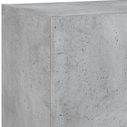 vidaXL 4-tlg. Wohnwand mit LED-Beleuchtung Betongrau Holzwerkstoff