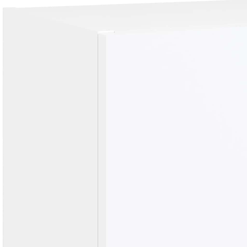 5-tlg. Wohnwand mit LED-Beleuchtung Weiß Holzwerkstoff