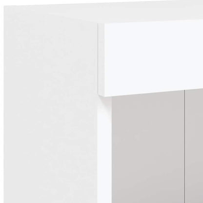 vidaXL 5-tlg. Wohnwand mit LED-Beleuchtung Weiß Holzwerkstoff