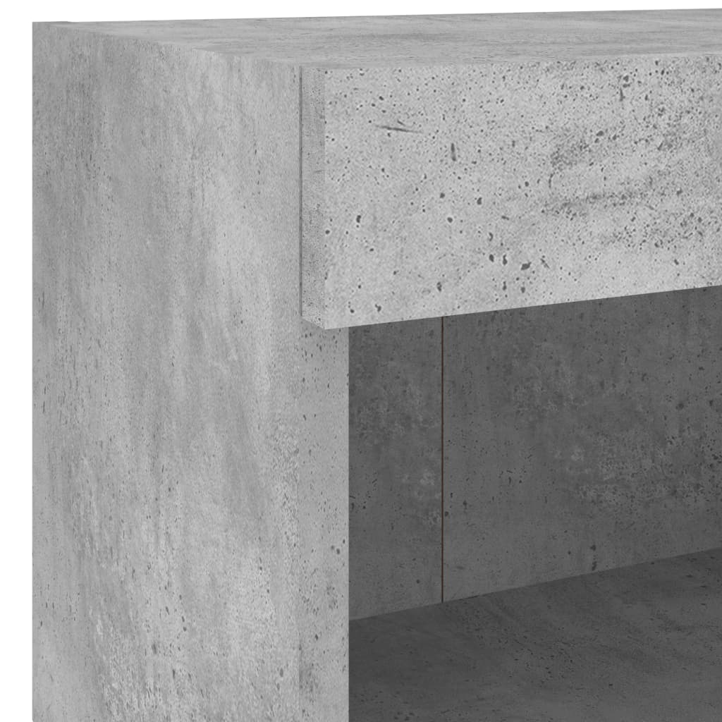 vidaXL 5-tlg. Wohnwand mit LED-Beleuchtung Betongrau Holzwerkstoff