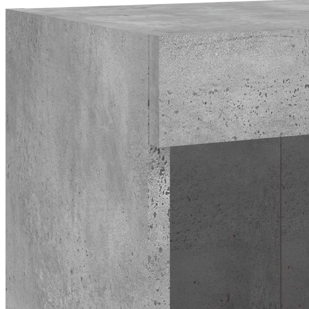 vidaXL 5-tlg. Wohnwand mit LED-Beleuchtung Betongrau Holzwerkstoff