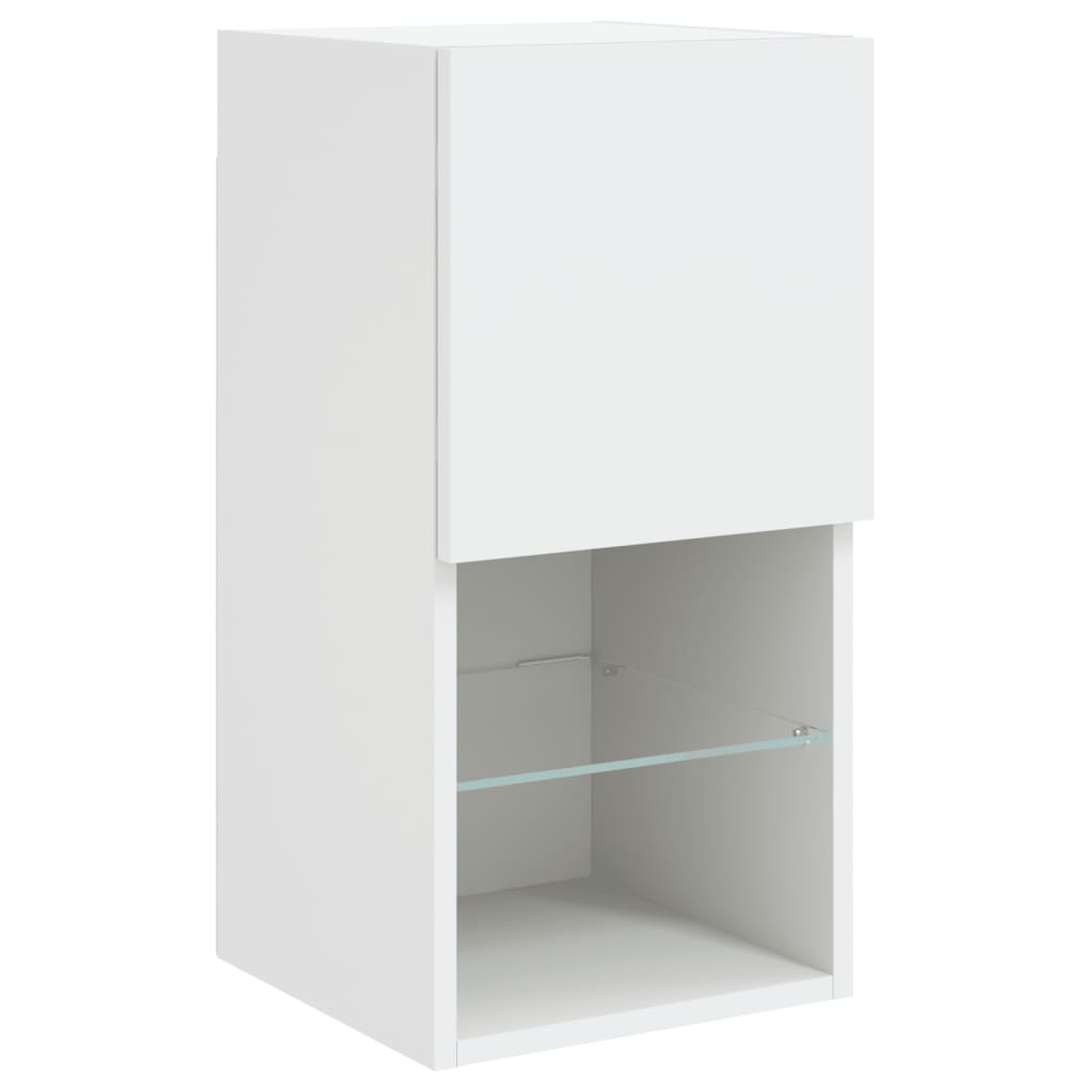 vidaXL Meuble TV avec éclairage LED 6 pcs Aggloméré blanc