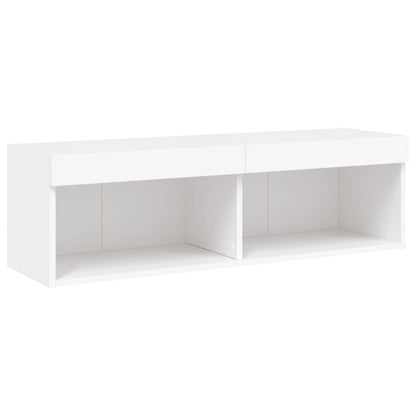 vidaXL Meuble TV avec éclairage LED 6 pcs Aggloméré blanc