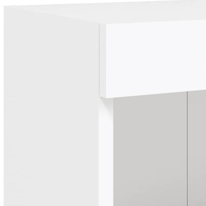 vidaXL Meuble TV avec éclairage LED 6 pcs Aggloméré blanc