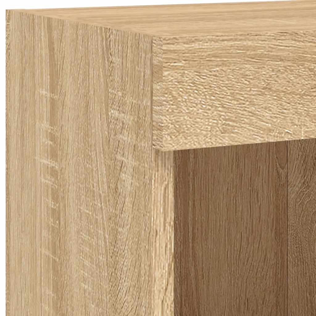 vidaXL Meuble TV mural 6 pcs avec lumières LED Chêne Sonoma Bois d'ingénierie
