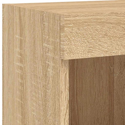 vidaXL Meuble TV mural 6 pcs avec lumières LED Chêne Sonoma Bois d'ingénierie