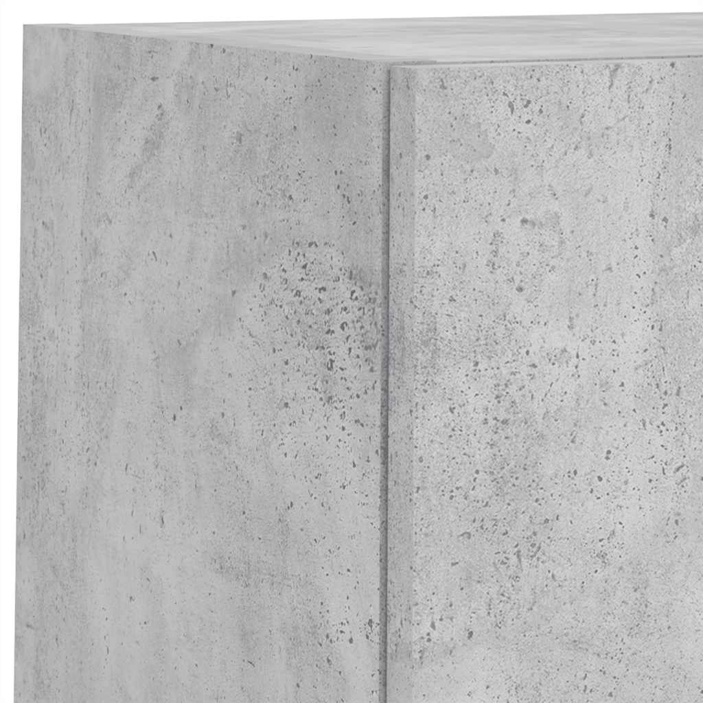 vidaXL Ensemble mural 6 pièces avec éclairage LED Gris béton Bois d'ingénierie