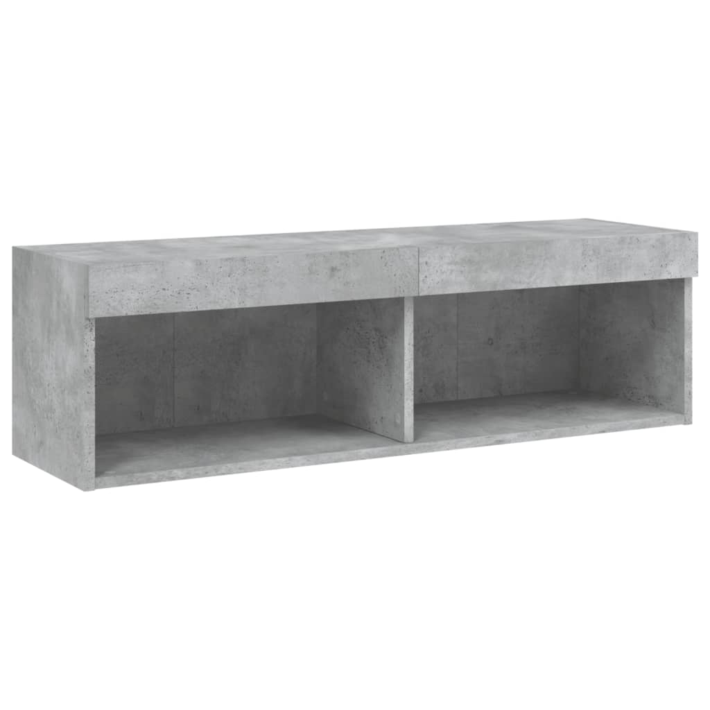 vidaXL Ensemble mural 6 pièces avec éclairage LED Gris béton Bois d'ingénierie