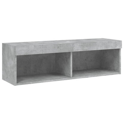 vidaXL Ensemble mural 6 pièces avec éclairage LED Gris béton Bois d'ingénierie
