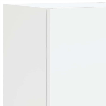vidaXL 4-tlg. Wohnwand mit LED-Beleuchtung Weiß Holzwerkstoff
