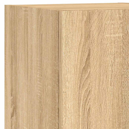 vidaXL 4-tlg. Wohnwand mit LED-Beleuchtung Sonoma-Eiche Holzwerkstoff