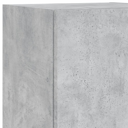 vidaXL 4-tlg. Wohnwand mit LED-Beleuchtung Betongrau Holzwerkstoff