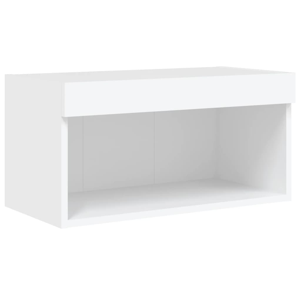 vidaXL 5-tlg. Wohnwand mit LED-Beleuchtung Weiß Holzwerkstoff